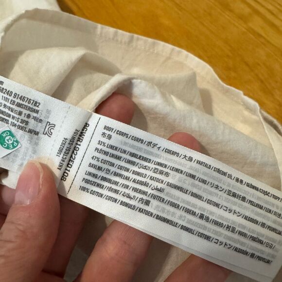 Abercrombie & Fitch A&F High Neck Linen Blend Cutout Back Mini Dress NWT Beige - Picture 13 of 14